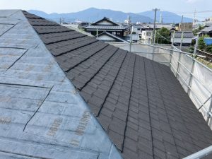 敦賀市の外壁塗装工事（超軽量屋根セネター）